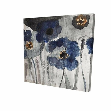 FONDO 12 x 12 in. Blue Blurry Flowers-Print on Canvas FO2788388